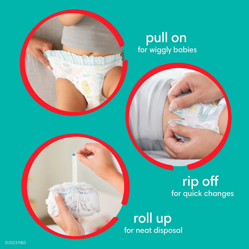 Pampers Diapers - Cruisers 360° - Size 4, up to 100% Leakproof Fit, Designed for Active Babies, Pull On Diaper, EZ Off Tabs Designed for Easy Changes, 64 Count