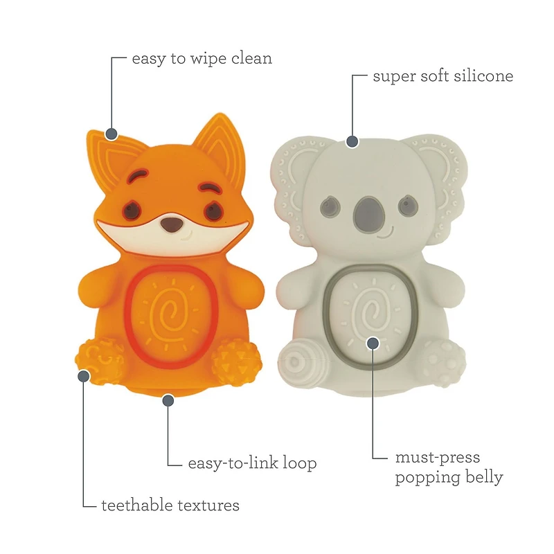 Teethimal Pop Pals Koala Fox, Teethable pals