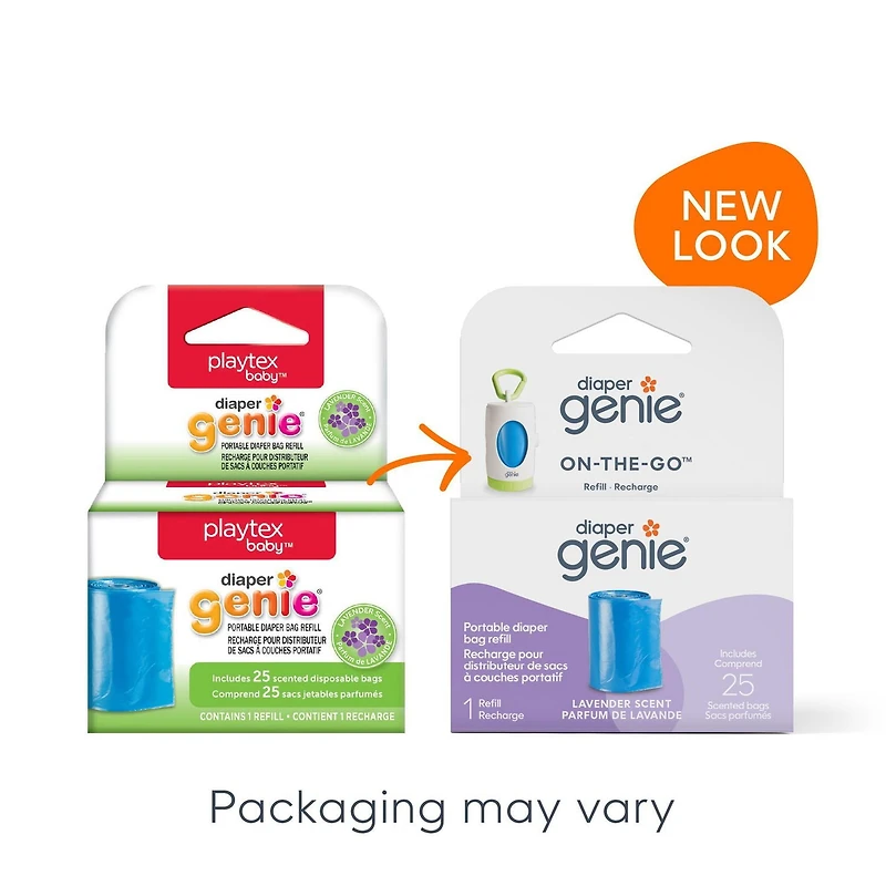 Recharge de sac à couches portable Diaper Genie 25 sacs
