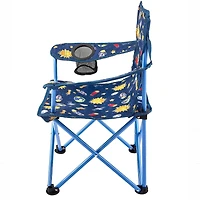 Ozark Trail Kids Folding Arm Chair, 125lb Weight Capacity, Blue, Polyester Fabric & Steel Frame, Camping Chair