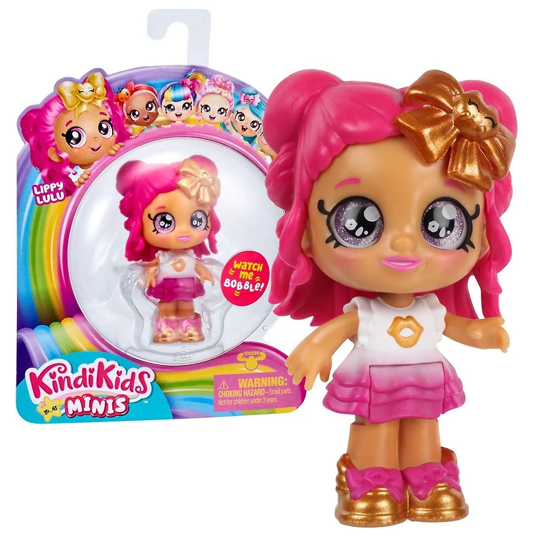 Kindi Kids Minis - Lippy Lulu - Mini Bobble Head Doll