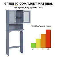 FullFurnique Toilet Storage Cabinet with 1 Open Shelf, Gray