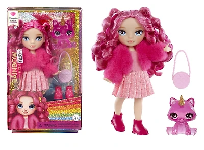 Rainbow High Littles – Magenta Monroe, petite poupée rose de 5,5 po (14 cm) articulée