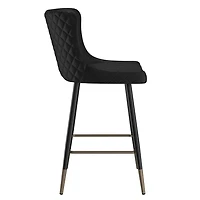 Tabouret de Comptoir, 26 Po, Jeu de 2 Contemporaine en Similicuir et Métal - Blanc et Chromé