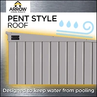 Abri de rangement en acier Arrow Elite, 8 x 4 pi, Galvalume