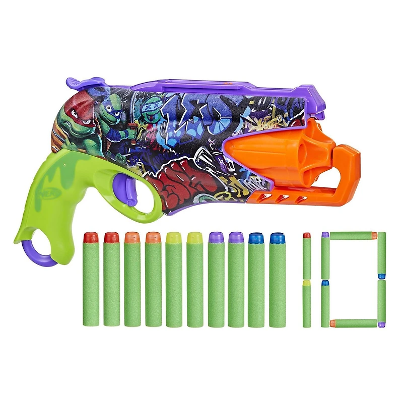 Nerf Teenage Mutant Ninja Turtles Blaster, 10 Nerf Elite Darts, Ages 8 and up
