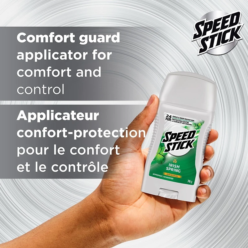 Déodorant antisudorifique Speed Stick pour hommes, parfum Irish Spring, 76 g 76 g