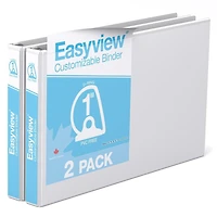 Reliure Easyview Premium, anneaux inclinés en D, personnalisable, format 11 po x 17 po, paquet de 2, 1 po