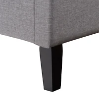 CorLiving Bellevue Adult Queen Fabric Upholstered Platform Bed with Tufted Headboard and Slats, Light Grey