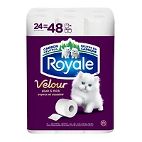 Royale Papier Hygiénique Velour, 24 équivalant à 48 rouleaux
