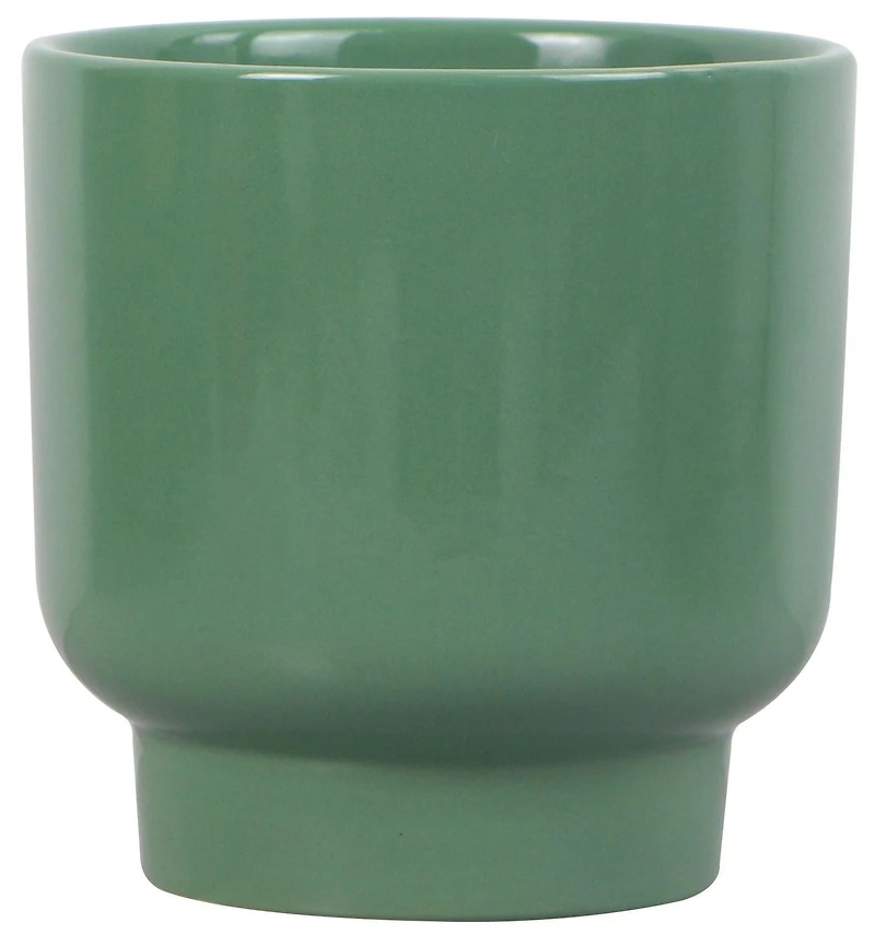 Mainstays 6in Petra Small Ceramic Green Planter, Stylish pot for small plants