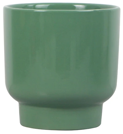 Mainstays 6in Petra Small Ceramic Green Planter, Stylish pot for small plants