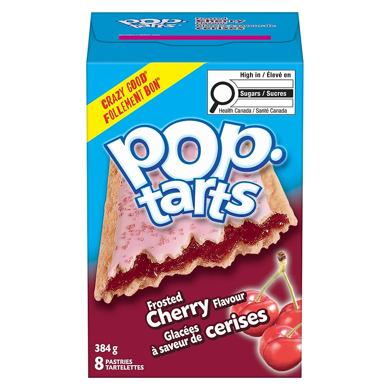 Tartelettes Pop-Tarts® Glacées à saveur de cerises, 384 g, 8 Tartelettes Pop Tart, pâtisseries glacées aux cerises 384gmx12