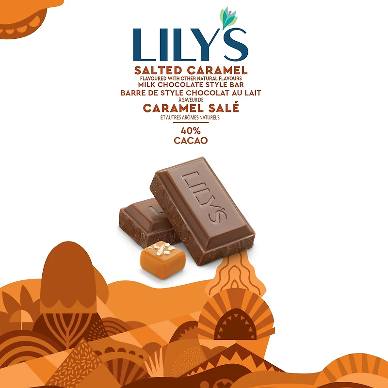 Lily's Salted Caramel Milk Chocolate Style Bar 80g, Lily's Salted Caramel Milk Chocolate Style Bar