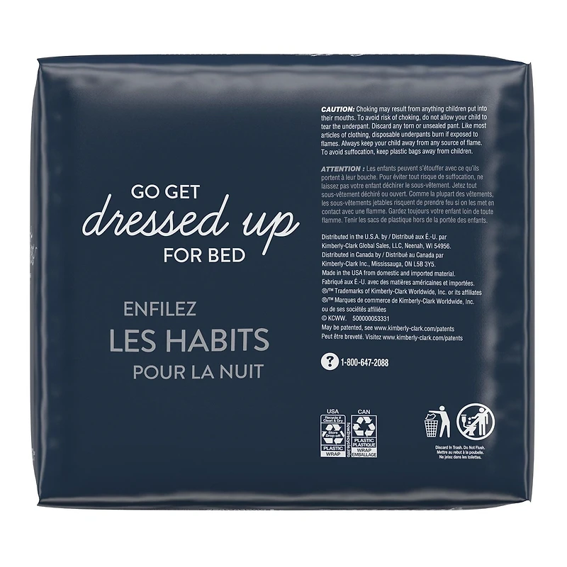 Sous-vêtements Goodnites contre l’énurésie nocturne pour filles, Tailles XS-XXL