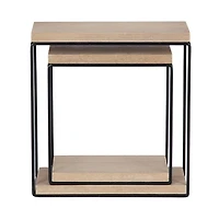 hometrends Boxton Wood and Metal Floating Wall Shelf Set