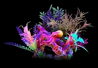 Ornement iGlo Marina, épave et pieuvre avec plantes