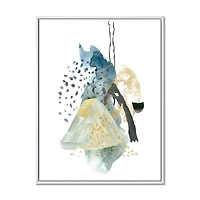 Designart Gouache Of Abstract Landscape With Mountain Moon FLOAT FRAME WALL ART
