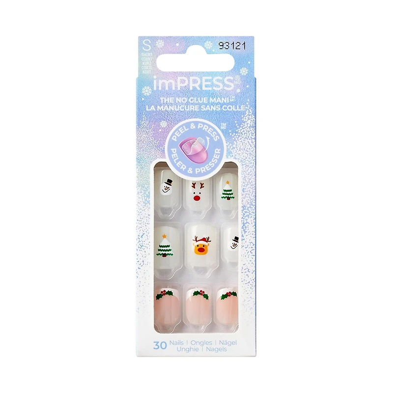 Ongles à presser des fêtes imPRESS - Longueur courte - Forme carrée - 30 ct. Kiss Impress Holiday