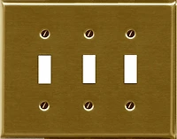 Atron Electro Industries Traditional Brass Triple Toggle Wall Plate