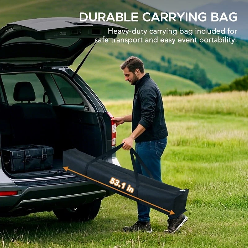 Sunjoy 8' x 5' Grill Gazebo Double Tiered Outdoor Gazebo Standing-Height Canopy with Magnetic LED Light, Adjustable Ceiling Height, for BBQ,Picnics, Outdoor Events, Gray