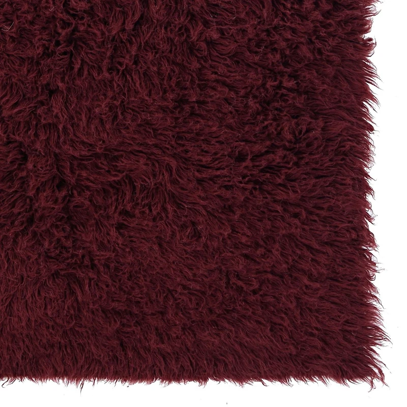 New Flokati 1400gr 2'4" x 8'6" Runner, Burgundy