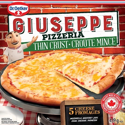 Dr. Oetker Giuseppe Pizzeria Pizza à croûte mince aux 5 fromages 439 g