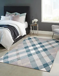 ECARPET Washable Plaid Area Rug & Runner for Kitchen, Bedside, Living Room, Hallway