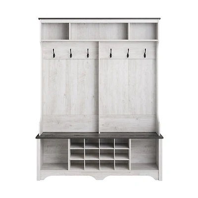 Prepac Armoire d'entrée rustique Ridge lavée blanc 15,5" P x 60" L x 77" H