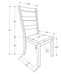 Monarch Specialties  Chaise, Lot De 2, Côté, Rembourré, Cuisine, Salle À Manger, En Tissu, Pattes En Bois, Brun, Beige, Transitionnel