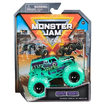 Monster Jam, Official Grave Digger Monster Truck, Die-Cast Vehicle, 1:64 Scale, Kids Toys for Boys Ages 3 and up