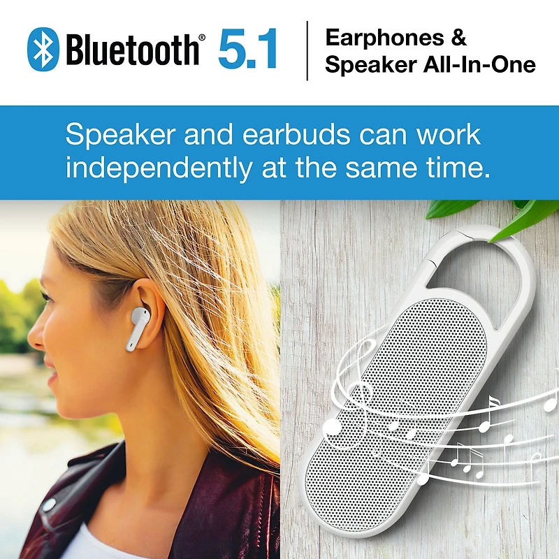 Acoustic Research All-in-1 Duo Wireless Speaker / TWS Earbuds & Charging Case