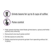 Salton Coffee, Spice & Herb Electric Grinder - White, CG1990WH