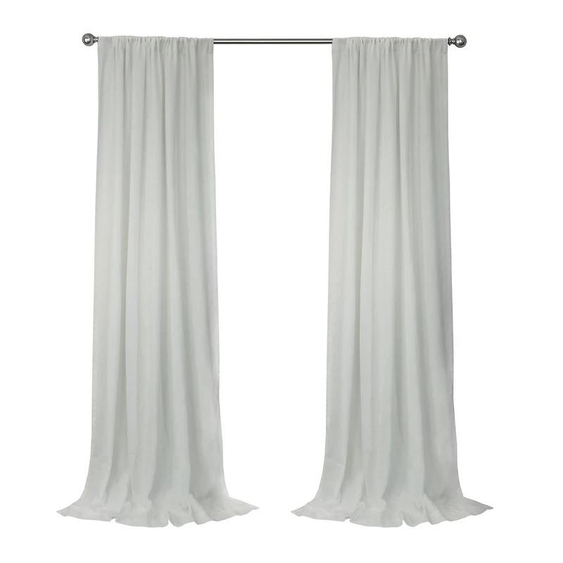 Loft Living Surrey filtrant la lumière Double Tetiere panneau de rideau 52 x 63 in Blanc