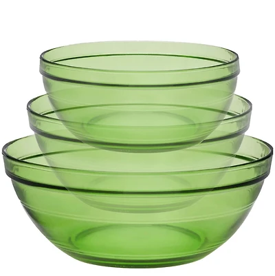 Duralex Lys Bol Empilable Vert , Ensemble de 3