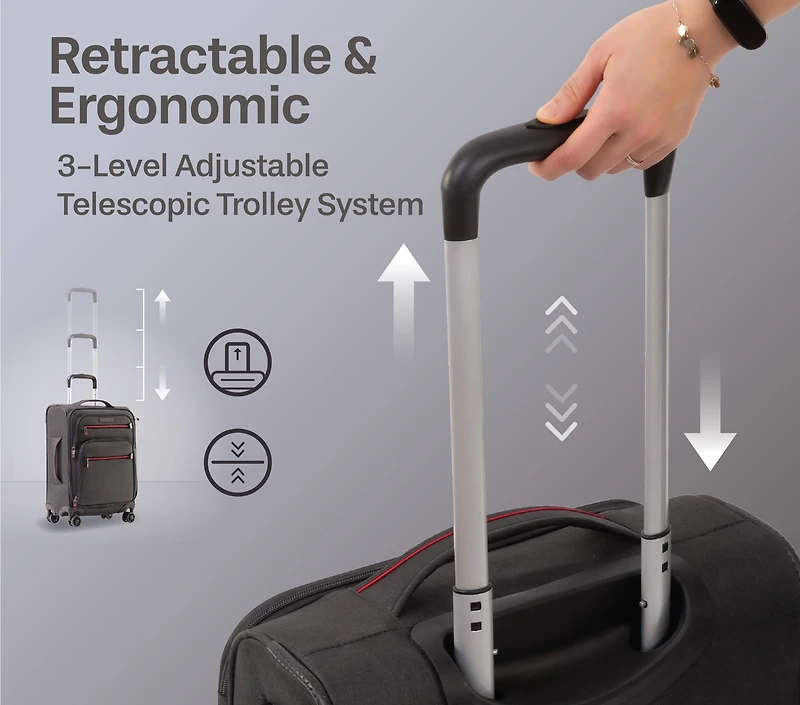 Valise cabine Air Canada Indigo Lite Collection Bagage à main de 20 pouces approuvée avec chargeur USB