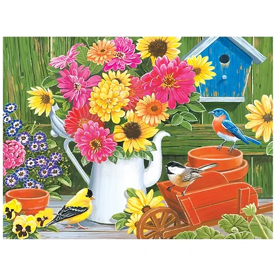 RoseArt - Kodak Premium Puzzle emboîtable pour adulte Bouquet printanier avec des oiseaux de 350 pièces