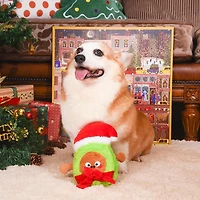 Hugsmart Santa Avocado Plush Dog Toy - Fuzzy, Squeaky, for Small & Medium Dogs