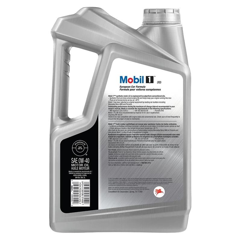 Mobil 1™ Full Synthetic Motor Oil 0W-40, 3 PACK 4.73 L