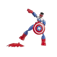 Marvel Avengers Bend and Flex - Figurine flexible de super-héros Captain America de 15 cm, avec accessoire, pour enfants à partir de 6 ans