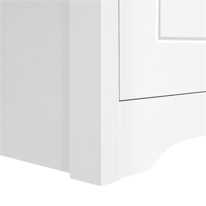 Fullfurnique Table de Chevet Moderne en Bois avec Trois Tiroirs, Blanc