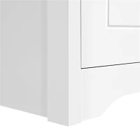 Fullfurnique Table de Chevet Moderne en Bois avec Trois Tiroirs, Blanc