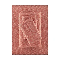 Parure de lit Mainstays en jersey extra doux pour adulte, très grand lit, craquelé Red Canyon, 4 pièces Ensemble de draps en coton Jersey