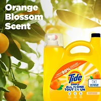 Détergent à lessive liquide Tide Simply Tout-en-un, parfum Fleur d’oranger, 70 brassées, 2,72 L