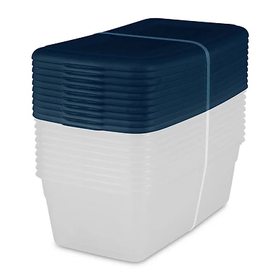 Sterilite Set of (10) 5.7 L Storage Boxes Marine Blue