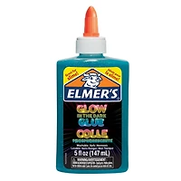 Colle liquide phosphorescente Elmer’s, lavable, bleue, idéale pour fabriquer de la glu (slime)