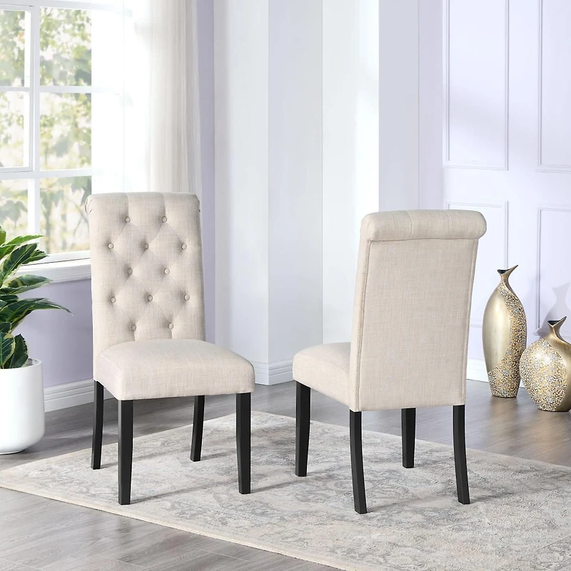 Chaise de salle à manger Madeleine, ensemble de 2, Beige
