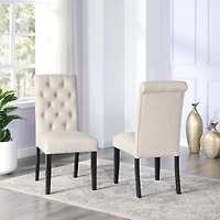 Chaise de salle à manger Madeleine, ensemble de 2, Beige