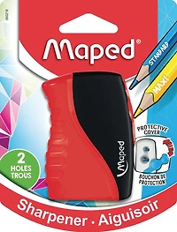 Maped Vertical Sharpener 2 holes - Red, 2 Holes sharpener canister - Red