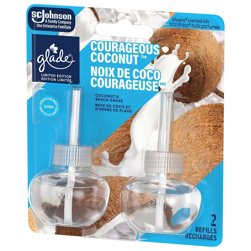 Glade Branchées Huile parfumée Recharge, Courageous Coconut™ deux recharges
